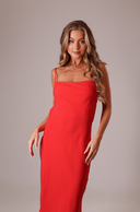 Vestido Midi Vermelho Alça - TYNA - foto 1