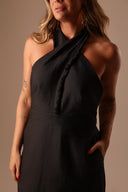 Vestido Preto Franja Linho - TYNA - foto 1