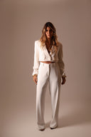 Calça Alfaiataria Reta Off White - TYNA - foto 4