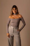 Blusa Manga Longa Gola Grafite - TYNA - foto 3