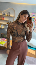 Blusa Onça Manga Comprida Tule - TYNA - foto 9