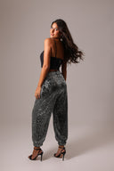Calça Jogger Paetê Preta e Prata - TYNA - foto 38