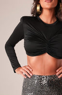Top Manga Longa Preto - TYNA - foto 2