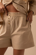 Short Boxer com Elástico Bege Macadâmia - TYNA - foto 1