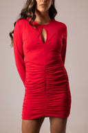 Vestido Curto Vermelho Manga Longa - TYNA - foto 1