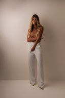 Calça Reta Alfaiataria Off White - TYNA - foto 1