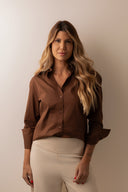 Camisa Florença Punho Largo Marrom - TYNA - foto 7