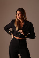 Blazer Alfaiataria Cropped Preto - TYNA - foto 2