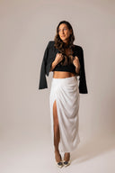 Saia Midi Off White com Fenda Lateral - TYNA - foto 2