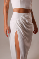 Saia Midi Off White com Fenda Lateral - TYNA - foto 1