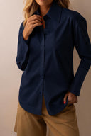 CAMISA FLORENÇA PUNHO LARGO MARINHO
