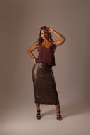 Blusa Decote U Cor Marrom Mascavo - TYNA - foto 8