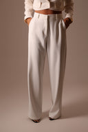 Calça Alfaiataria Reta Off White - TYNA - foto 1