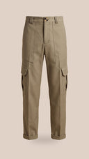 CALÇA BARRA ITALIANA COM BOLSOS CAQUI