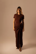 Vestido Midi Choco com Fenda Lateral - TYNA - foto 7