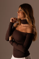Blusa Manga Longa Gola Café - TYNA - foto 4