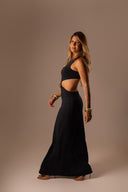 Vestido Longo Preto com Recorte - TYNA - foto 6
