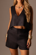 Blusa Linho Assimétrico Preto - TYNA - foto 2