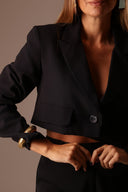 Blazer Alfaiataria Cropped Preto - TYNA - foto 1