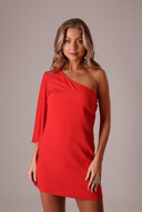 Vestido Curto Vermelho Ombro Só - TYNA - foto 3