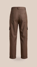CALÇA BARRA ITALIANA COM BOLSOS CAFÉ