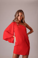 Vestido Curto Vermelho Ombro Só - TYNA - foto 1