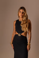 Vestido Longo Preto com Recorte - TYNA - foto 8