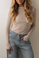 Blusa Tule Baunilha Manga Longa com Dedinho - TYNA - foto 3
