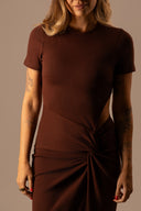 Vestido Midi Choco com Fenda Lateral - TYNA - foto 5