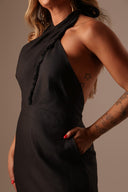 Vestido Preto Franja Linho - TYNA - foto 3