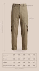 CALÇA BARRA ITALIANA COM BOLSOS CAQUI