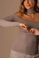 Blusa Manga Longa Gola Grafite - TYNA - foto 2
