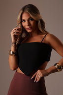 Top Bandana Preto com Amarração - TYNA - foto 1