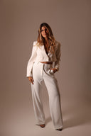 Calça Alfaiataria Reta Off White - TYNA - foto 2