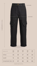 CALÇA BARRA ITALIANA COM BOLSOS PRETA