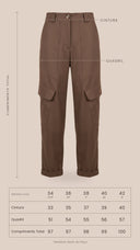 CALÇA BARRA ITALIANA COM BOLSOS CAFÉ