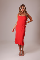 Vestido Midi Vermelho Alça - TYNA - foto 8