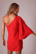Vestido Curto Vermelho Ombro Só - TYNA - foto 2