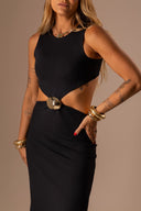 Vestido Longo Preto com Recorte - TYNA - foto 5