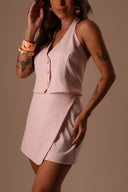 Conjunto Alfaiataria Rosa Short Saia com Colete - TYNA - foto 7