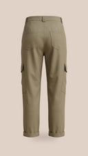 CALÇA BARRA ITALIANA COM BOLSOS CAQUI