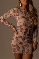 VESTIDO TULE CURTO PAISLEY