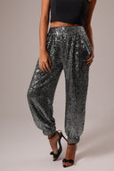 Calça Jogger Paetê Preta e Prata - TYNA - foto 3