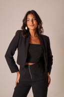 Blazer Cropped Alfaiataria Preto - TYNA - foto 1