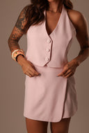 Conjunto Alfaiataria Rosa Short Saia com Colete - TYNA - foto 4