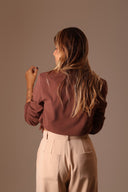 Blazer Alfaiataria Cropped Choco - TYNA - foto 4