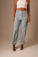 Calça Jeans Clara Botões Frente com Amarração - TYNA - foto 8