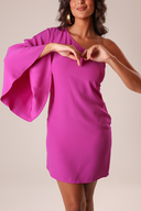 Vestido Curto Rosa Ombro Só - TYNA - foto 3