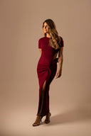 Vestido Midi Marsala com Fenda Lateral - TYNA - foto 5