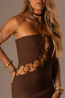 Vestido Longo Café Argolas - TYNA - foto 7